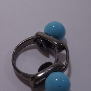 JOOMI LIM  Double ball ring  Modern Muse Ring Blue Hematite NWOT 180 Sz 5 IRRG